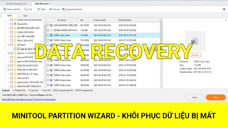 Data Recovery khôi phục dữ liệu bị xóa, dữ liệu Ổ cứng bị Format - MiniTool Partition Wizard