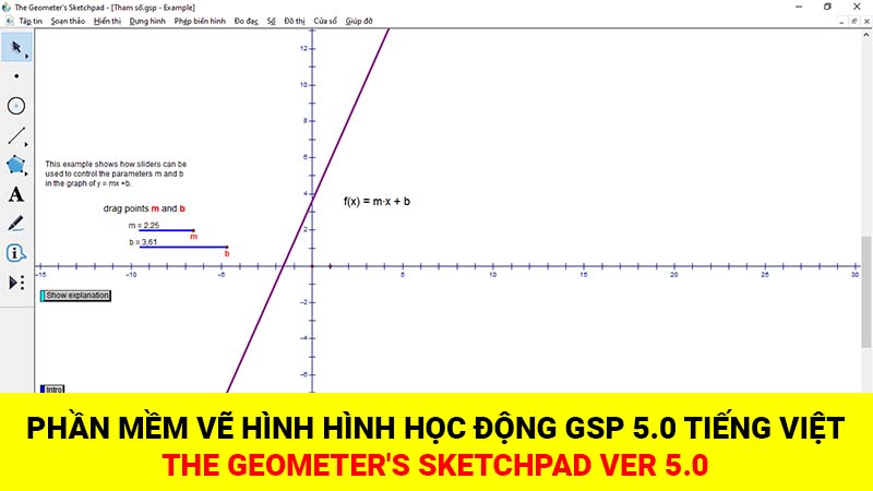 Tải phần mềm GSP 5.0 tiếng Việt: Đừng bỏ lỡ cơ hội trải nghiệm phần mềm vẽ hình học động mới nhất hiện nay - GSP 5.0 tiếng Việt! Nó sẽ giúp bạn tiếp cận tốt hơn với môn toán với các công cụ hỗ trợ tiện ích và giao diện tương tác dễ dàng sử dụng. Tải ngay và khám phá thế giới hình học mới lạ!