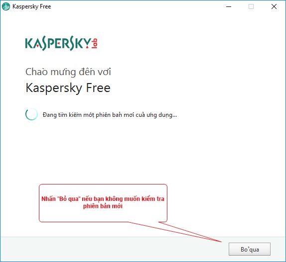 Kaspersky Free kiểm tra phiên bản mới
