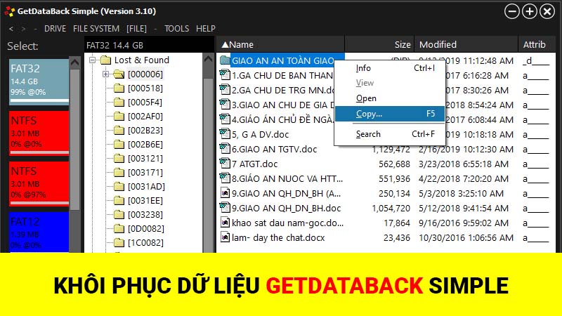 Khôi phục dữ liệu GetDataBack Simple – Cứu dữ liệu USB