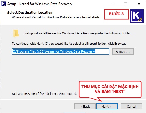 Khôi phục dữ liệu Kernel for Windows Data Recovery – Bước 3