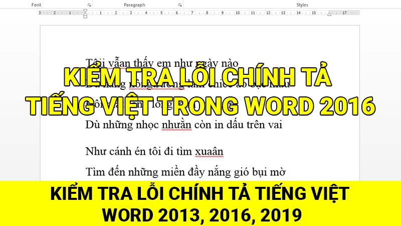 Kiểm tra lỗi chính tả tiếng Việt Word 2016 và Office phiên bản mới