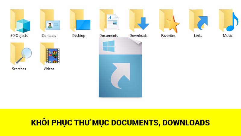 Mất thư mục Documents, mất thư mục Downloads Windows 10, Windows 8, Windows 7
