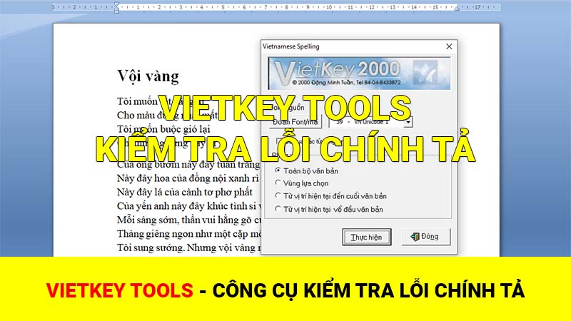 Vietkey Tools – Công cụ kiểm tra lỗi chính tả