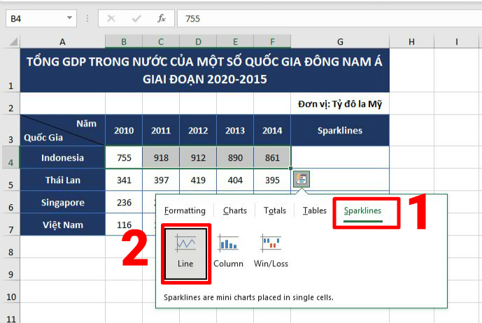 bieu-do-mini-sparklines-mau-lam-vi-du-quick-analysis-excel-2019-buoc-2 bieu-do-mini-sparklines-mau-lam-vi-du-excel-2019-buoc-2