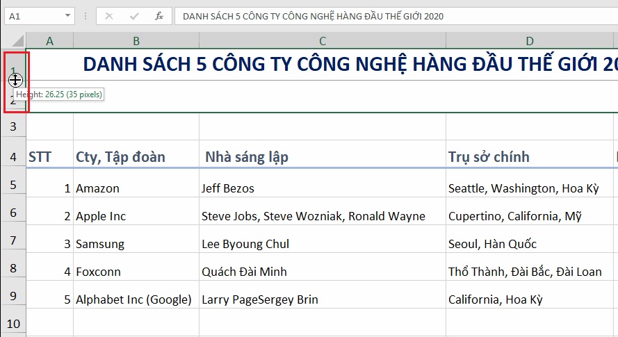 chinh-chieu-cao-hang-excel-2019-buoc-2 chinh-chieu-cao-hang-excel-2019-buoc-2