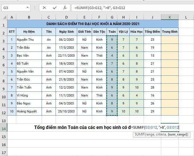 vi-du-tinh-sumif-trong-excel-2019-buoc-5 vi-du-tinh-sumif-trong-excel-2019-buoc-5