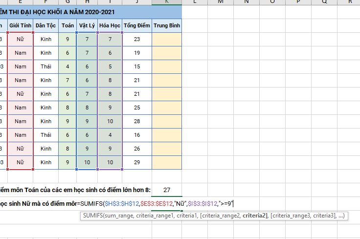 vi-du-tinh-sumifs-trong-excel-2019-buoc-6 vi-du-tinh-sumifs-trong-excel-2019-buoc-6
