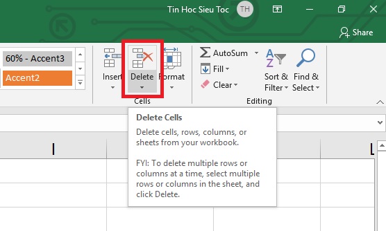 xoa-o-hoac-dai-o-excel-2019-buoc-2